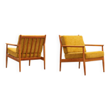 Pair of teak armchairs
