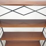 Italian free standing teak shelving unit, 1950