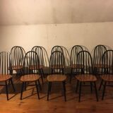 Suite de 10 chaises Ercol modèle quaker années 50