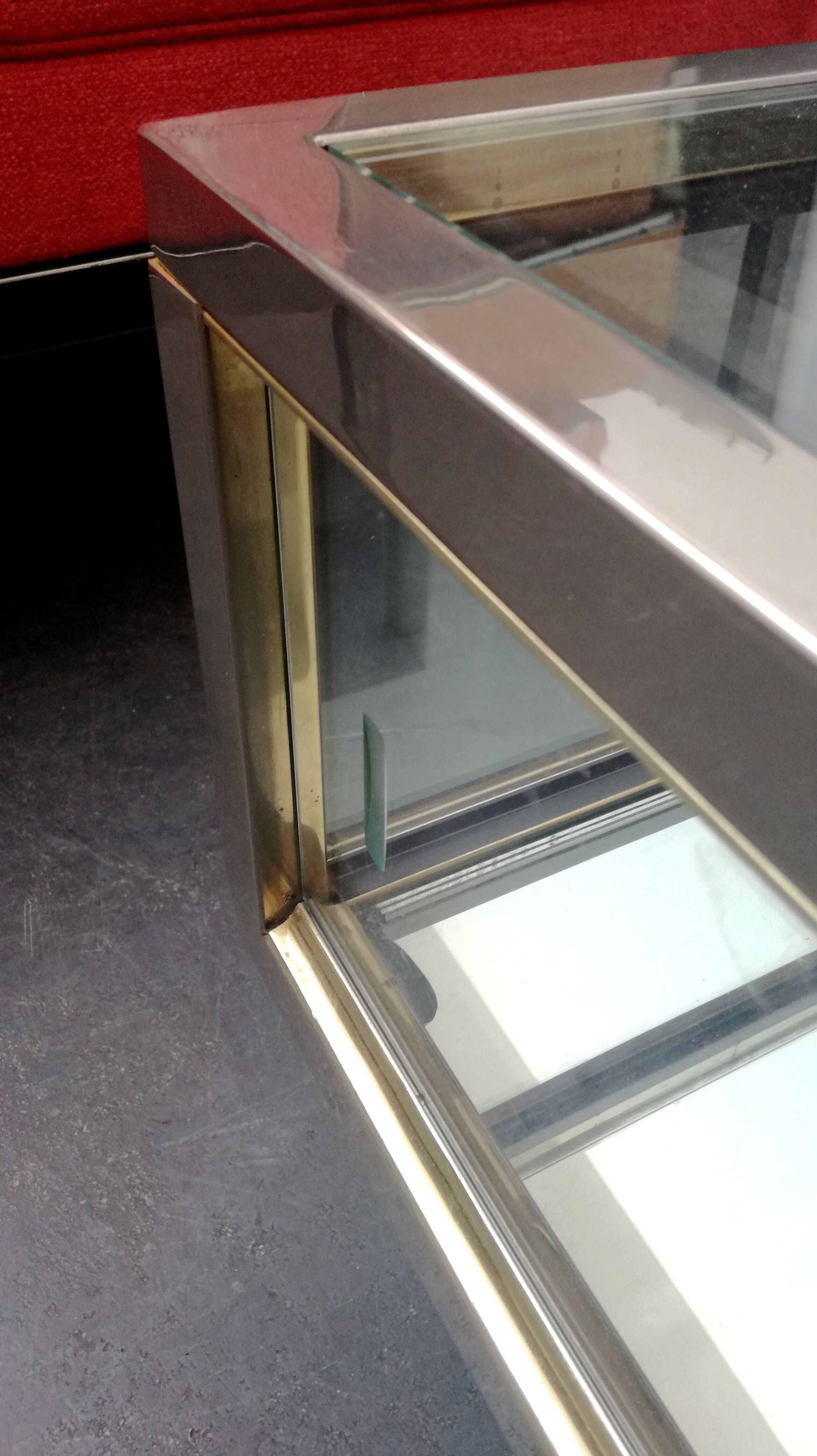 1970 chrome showcase coffee table