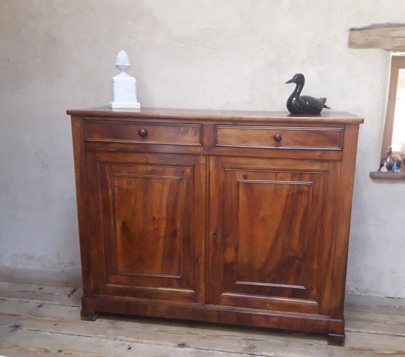 Solid walnut sideboard with 2 doors and 2 drawers, late 19th century
