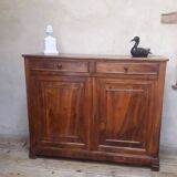 Solid walnut sideboard with 2 doors and 2 drawers, late 19th century