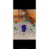 Vintage 1980s multicolor murano glass chandelier