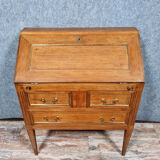 Louis XVI scriban desk in walnut and copper rushes circa 1900