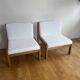 Paire de chauffeuses Baumann bouclette blanche