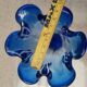 Tall Blue Murano Style Art Glass Vase, Mid-Century Modern Design, 1960