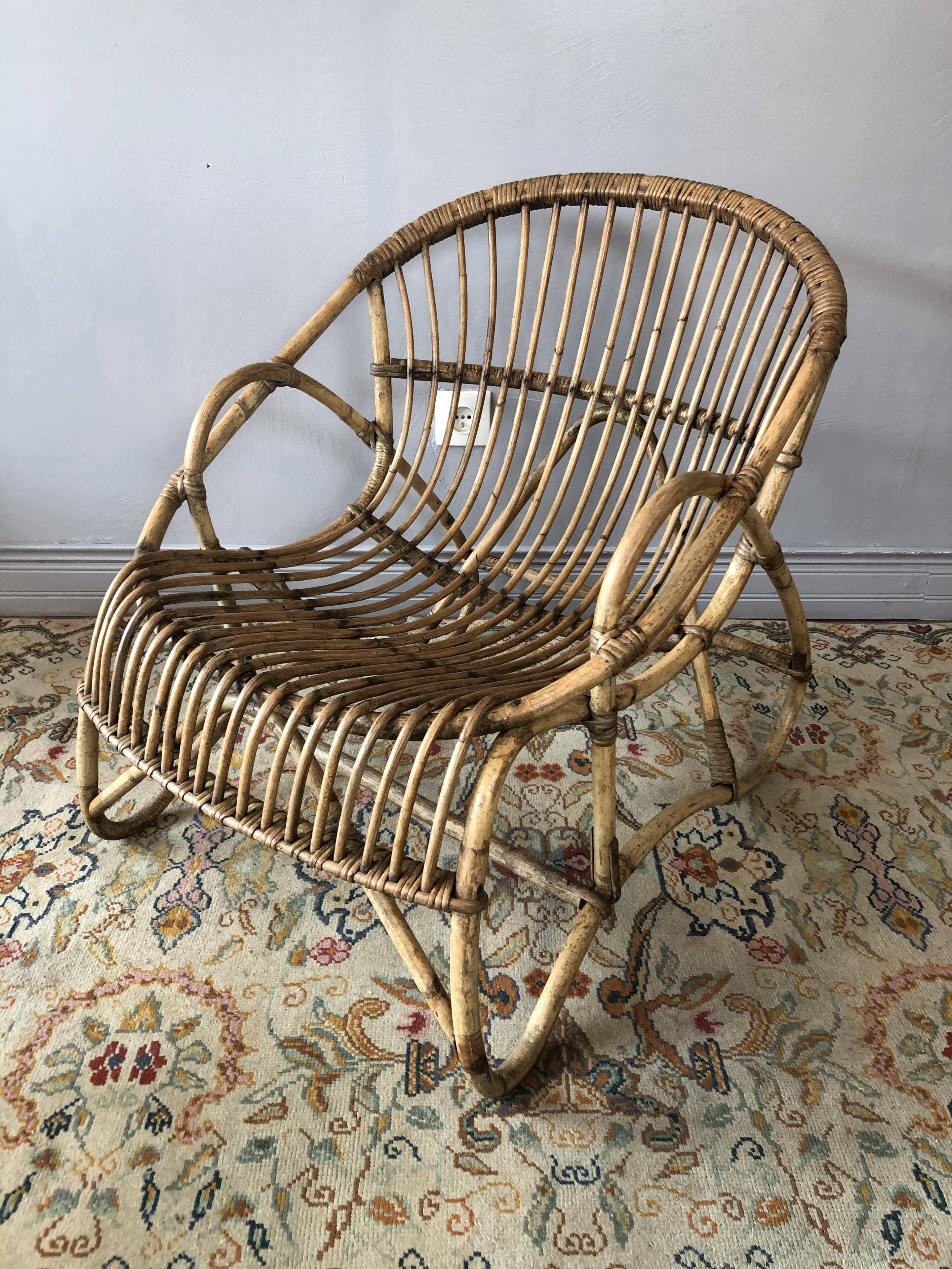 Rattan basket chair