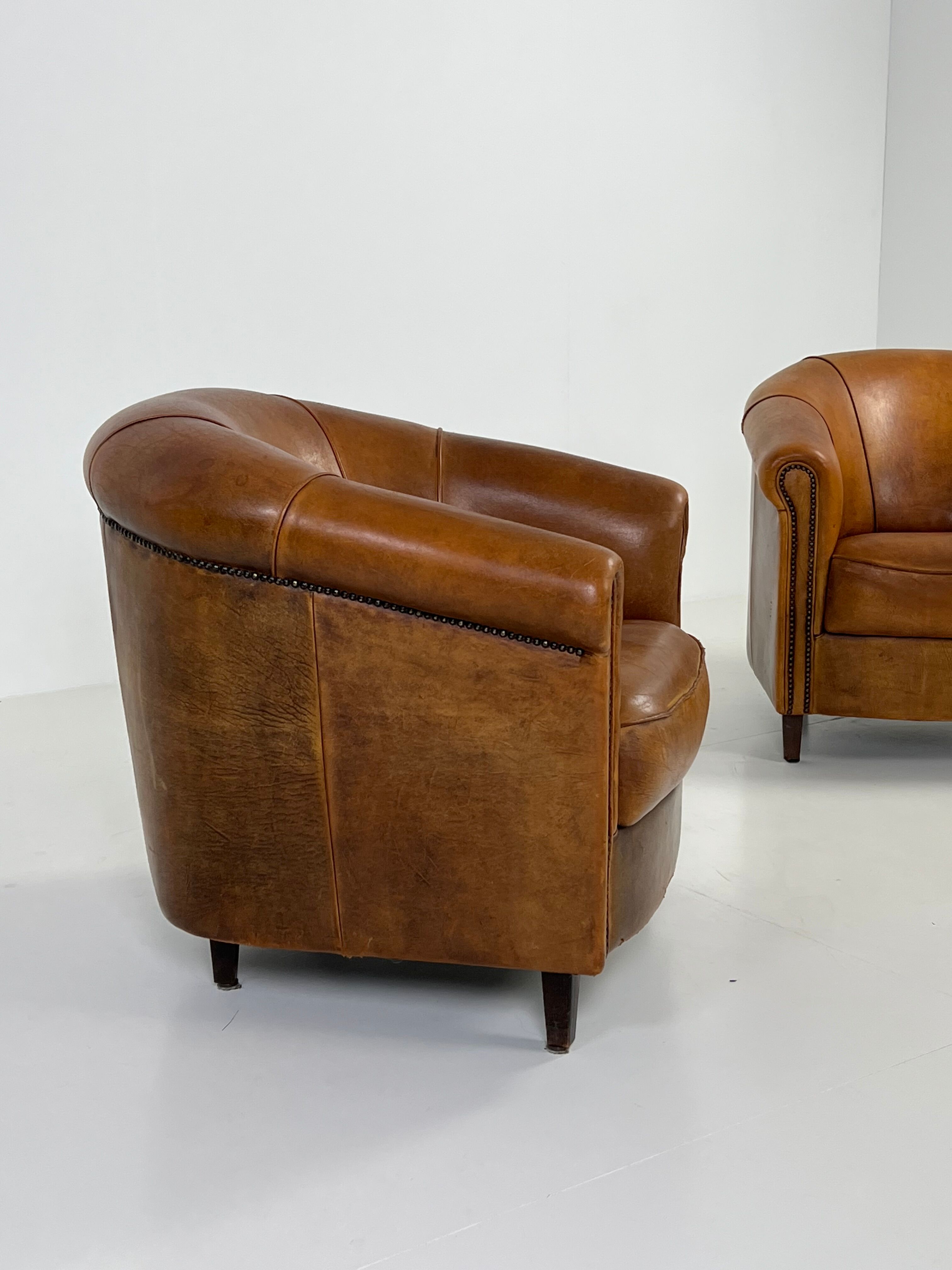 Set of 2 club armchairs