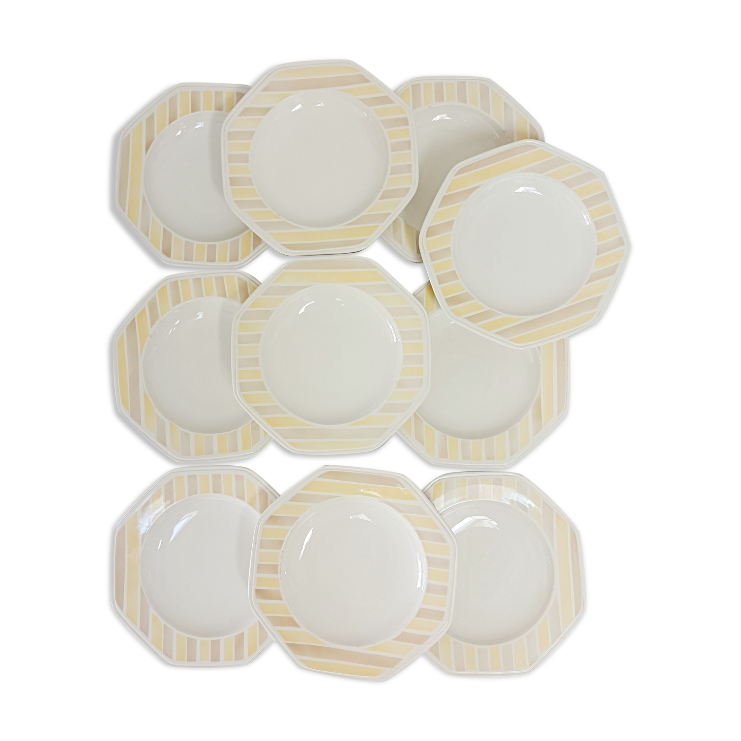 Lot de 10 assiettes creuses Moulin des loups