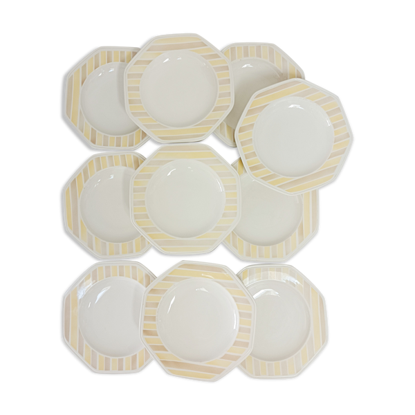 Lot de 10 assiettes creuses Moulin des loups