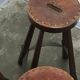 Vintage set of 3 Brutalist bar stools