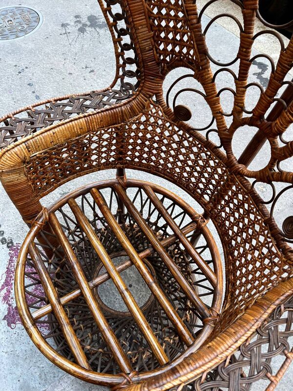 Fauteuil « Emmanuelle » en rotin, 1970