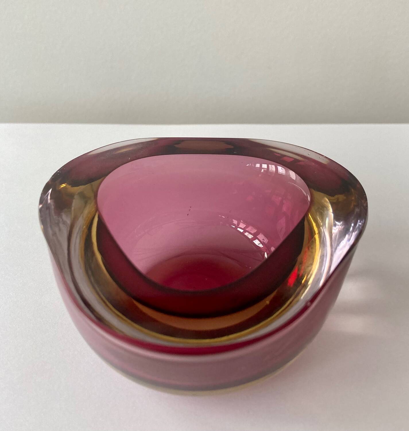 Purple and yellow Murano glass empty pocket