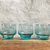 Trio de verres de Biot bleu azur