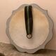 Old khaki green velvet mirror