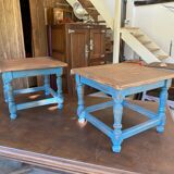 Paire de tables basses de ferme Chêne