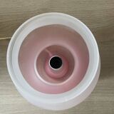 Pair of frosted pink glass mushroom lamps