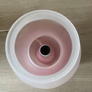 Pair of frosted pink glass mushroom lamps