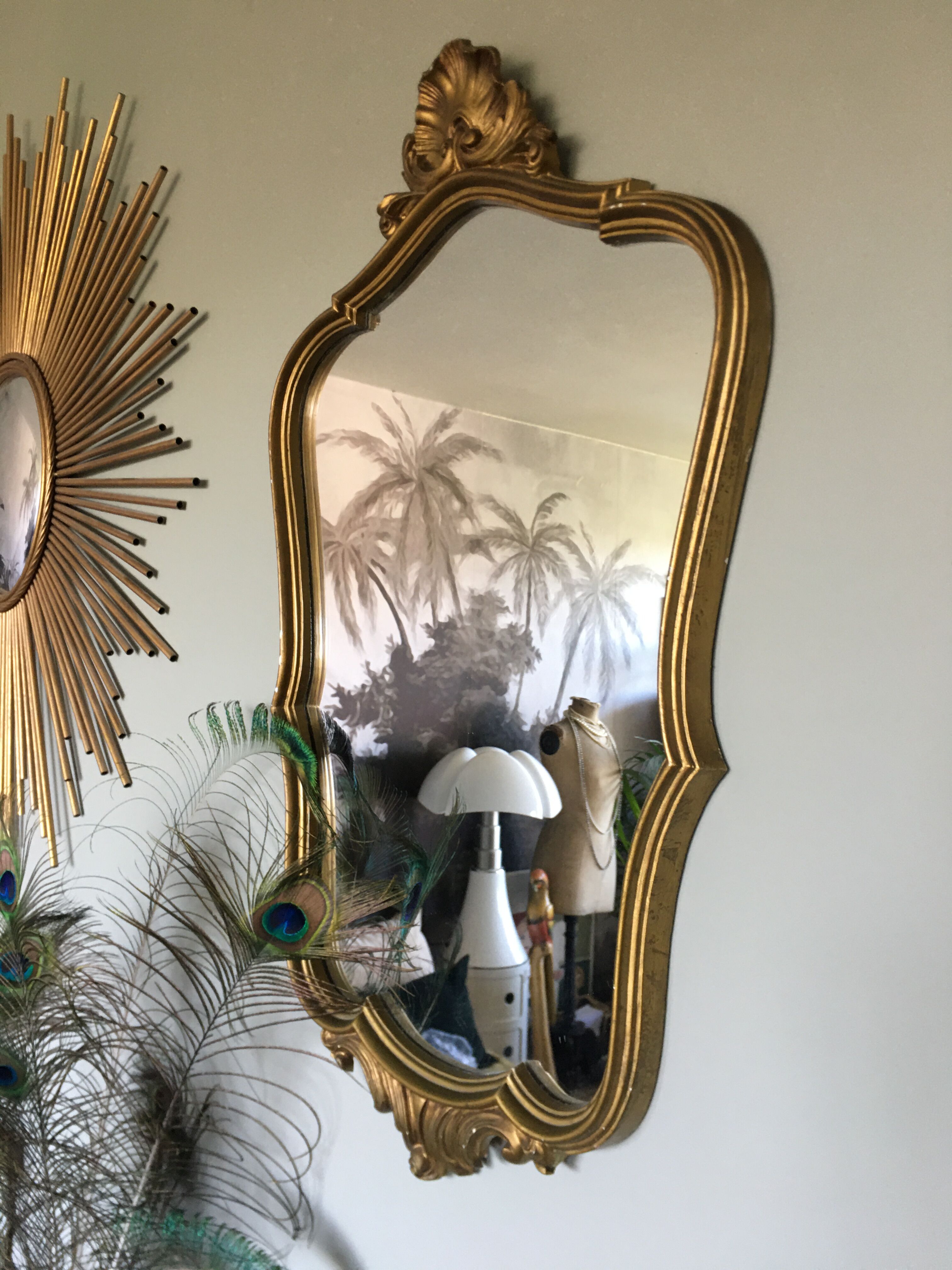 Golden baroque mirror