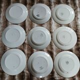 9 mismatched antique dinner plates