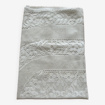Vintage rectangular crochet tablecloth white