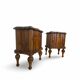 art deco walnut serpentine nightstands, 1920s