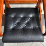 Ensemble de deux fauteuils danois en teck et cuir par HS Danemark 1970s