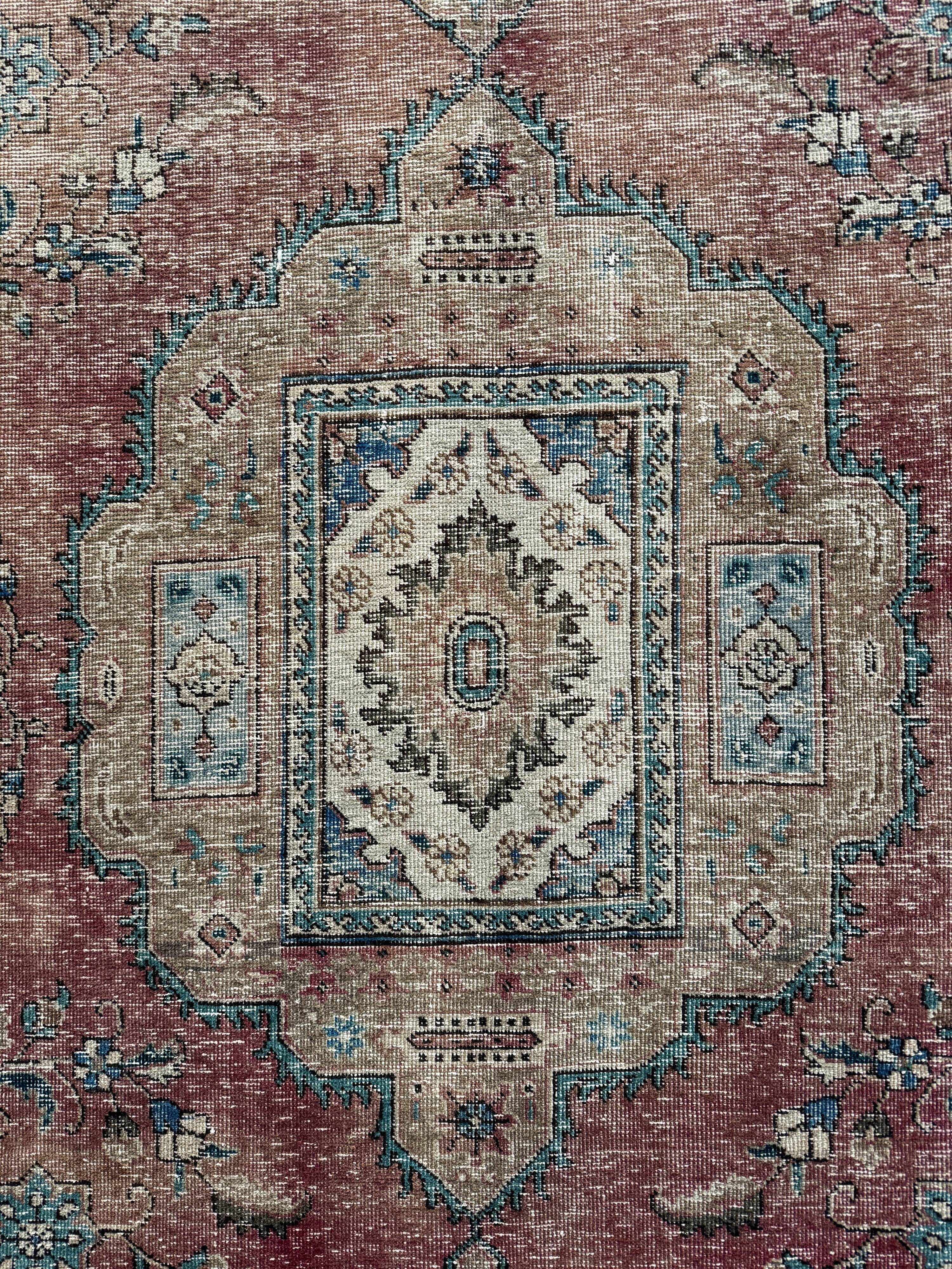 Tapis Oriental en laine nouée à la main, tons rouges et bleus, motif médaillon Vintage, à poils bas, 160x254 Cm