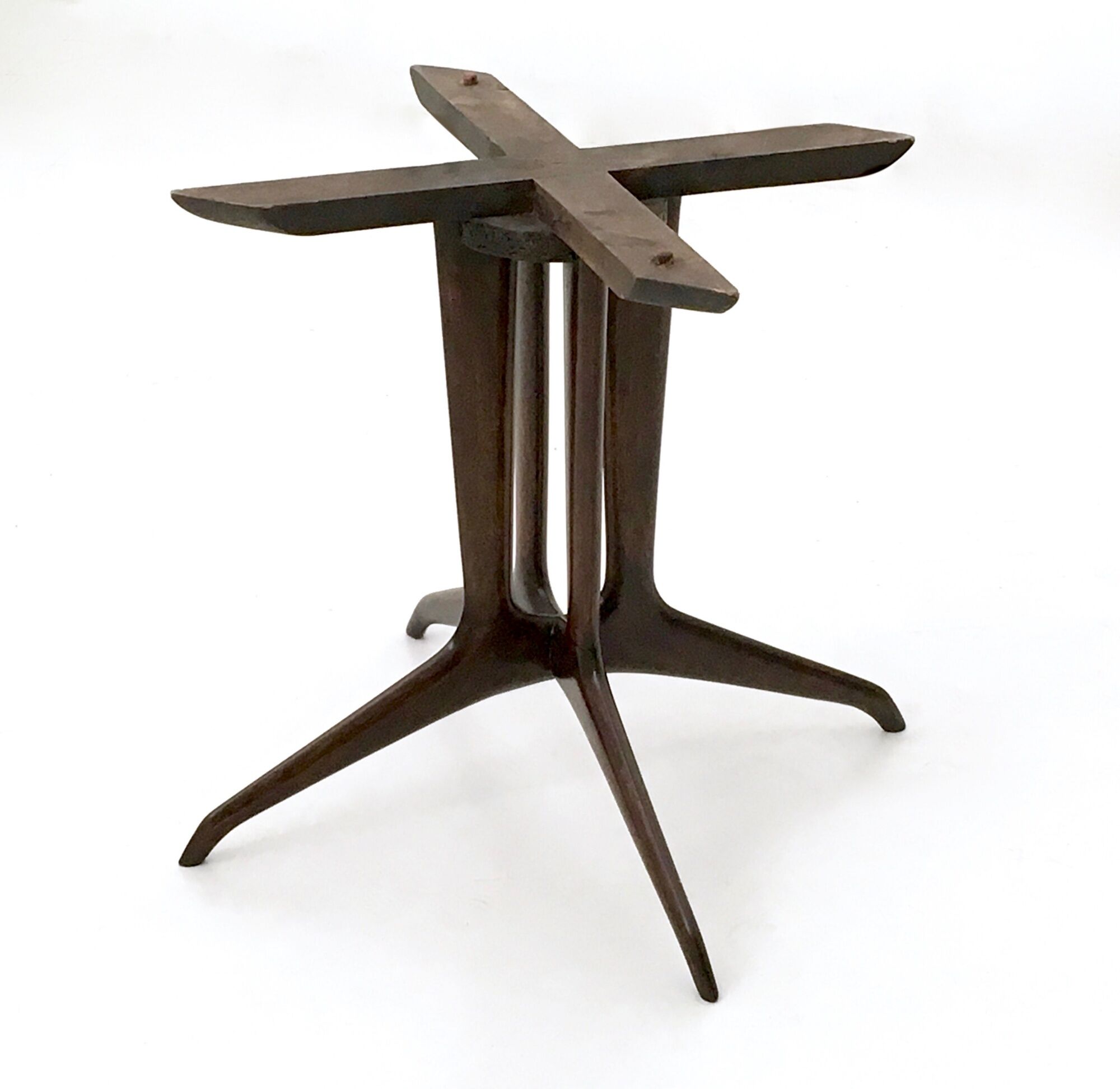 Vintage Coffee Table by Guglielmo Ulrich with an Oval Marble Top, Italy