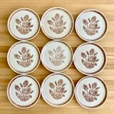 9 dessert plates herbarium thistles