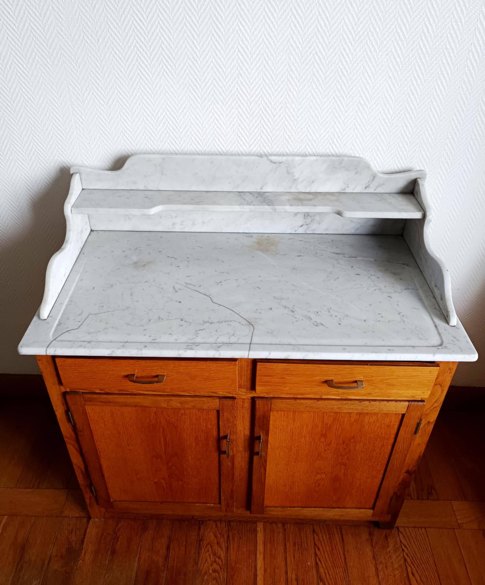 Art Deco marble bathroom cabinet