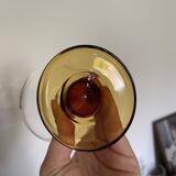 5 amber block glasses from the 1970s