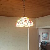 Floral decorated glass Tiffany suspension style.