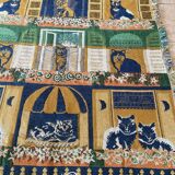 Vintage handmade cat rug