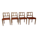 Chaises de salle à manger danoises en teck et cuir du milieu du siècle par Johannes Andersen pour Uldum Møbelfabrik, années 1950, lot de 4