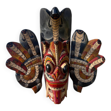 Coloured Asian wooden mask