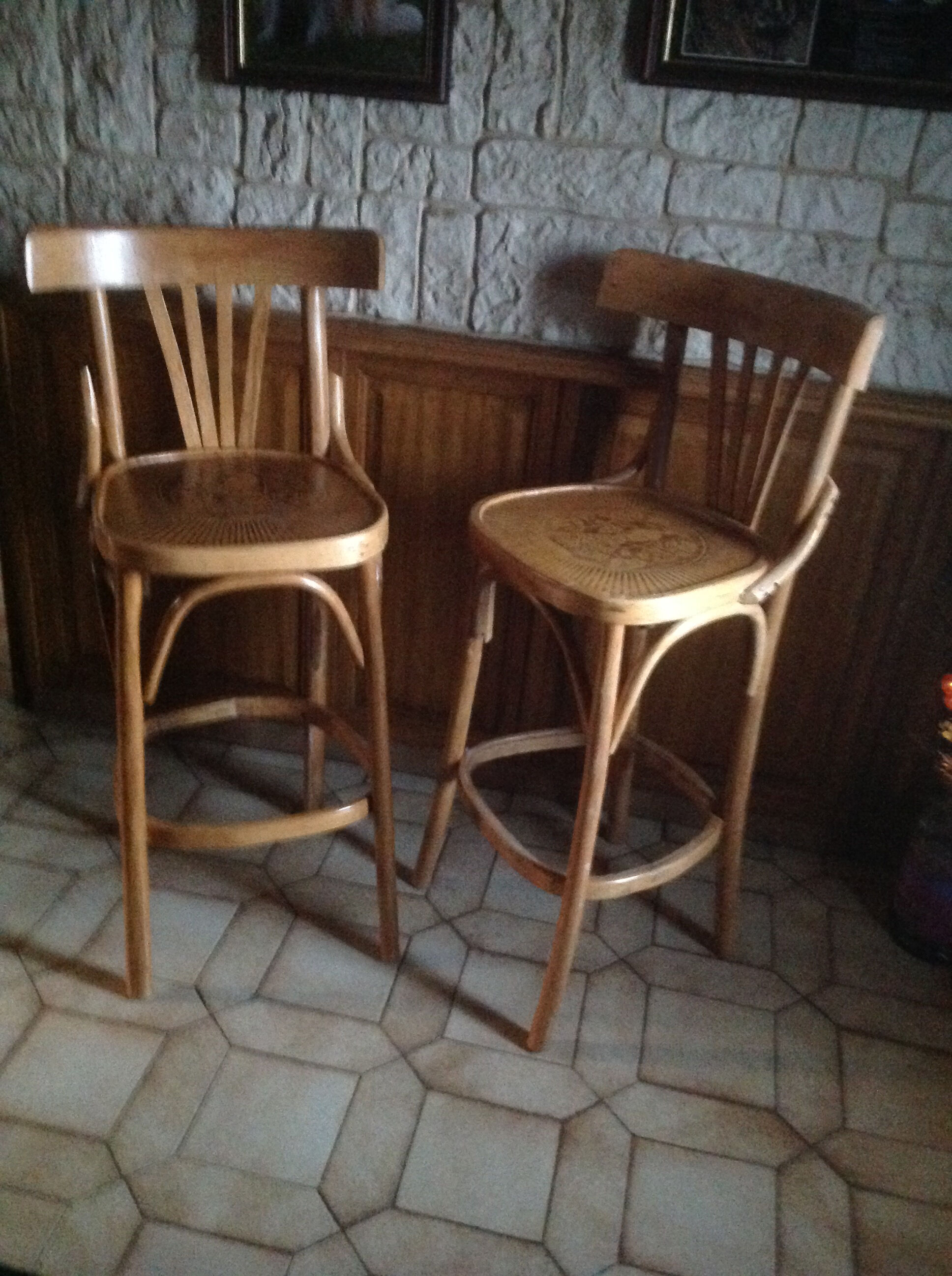 Pair of bar high chairs