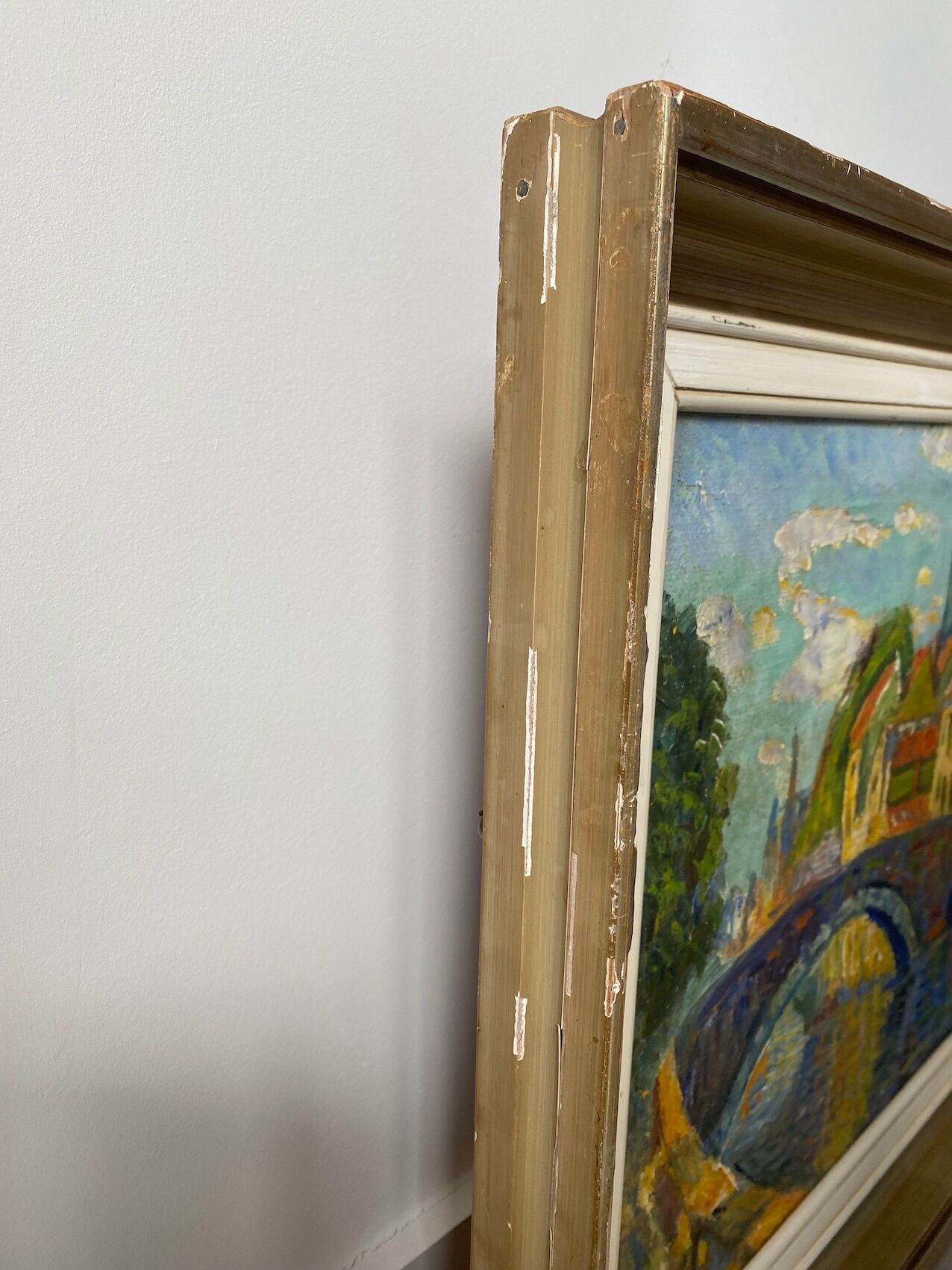 Vintage Mid Century Framed Oil Painting - Evening Walk