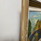 Vintage Mid Century Framed Oil Painting - Evening Walk