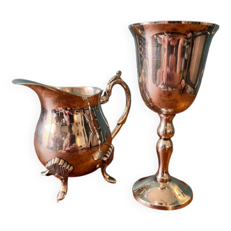 Silver-plated creamer and chalice