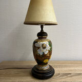 Lampe à poser, pied en céramique peint à la main