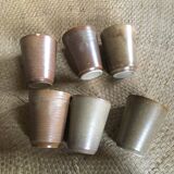 Series of 6 cups of sandstone