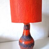 Vintage coral stoneware lamp west germany