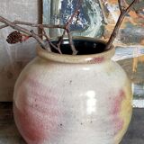 Ball vase in enamel sandstone cracked inside Indigo