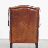 wing chair made of sheep leather