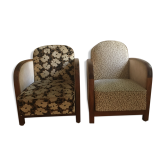 Pair of club armchairs two positions 30