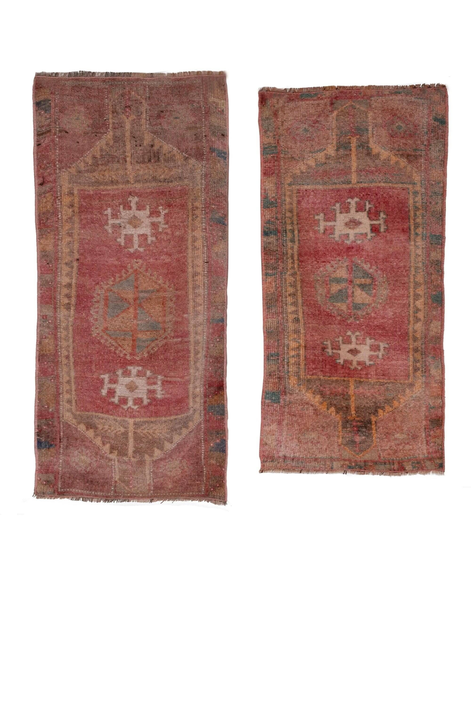 Vintage Turkish Oushak rug 48x106 cm (unique piece)