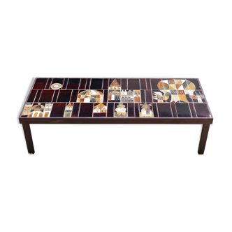 Coffee table "village" by Roger Capron, Vallauris 70s