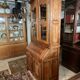 Large writing desk library in solid walnut Louis XV style.