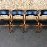 4 chaises en teck des années 70, chaise Erik Buch o.d. møbler Danemark